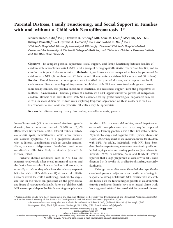 (PDF) Parental Distress, Family Functioning, and Social Support in ...