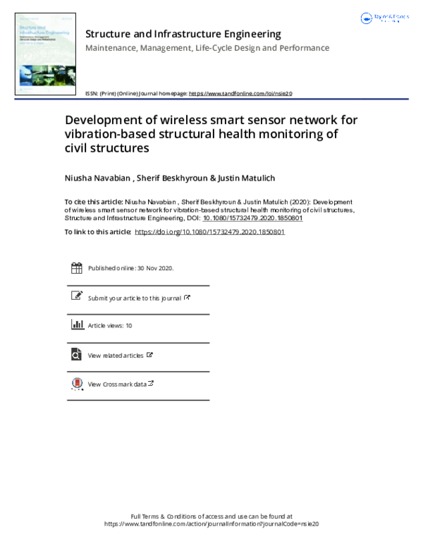 (PDF) Development of wireless smart sensor network for vibration-based ...