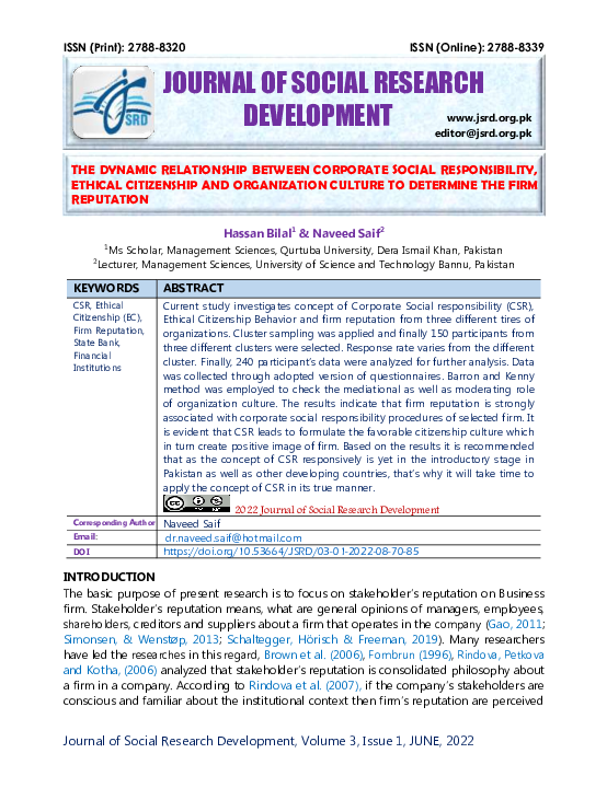 (PDF) The Dynamic Relationship Between Corporate Social Responsibility ...