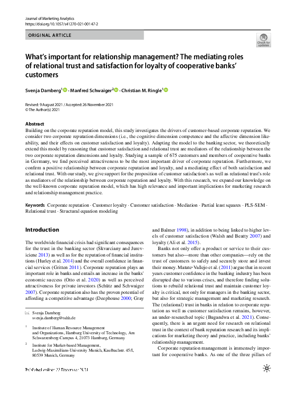(PDF) What’s important for relationship management? The mediating roles ...