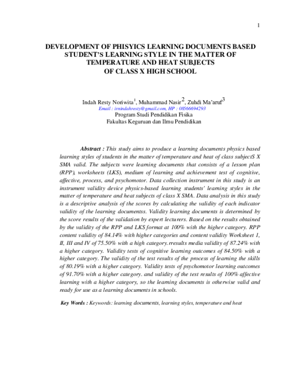 (PDF) Development of Phisyics Learning Documents Based Student’s ...