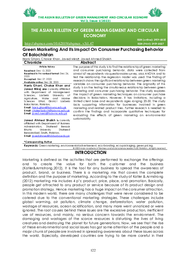 (PDF) Green Marketing and Its Impact on Conusmer Purchasing Behavior of ...