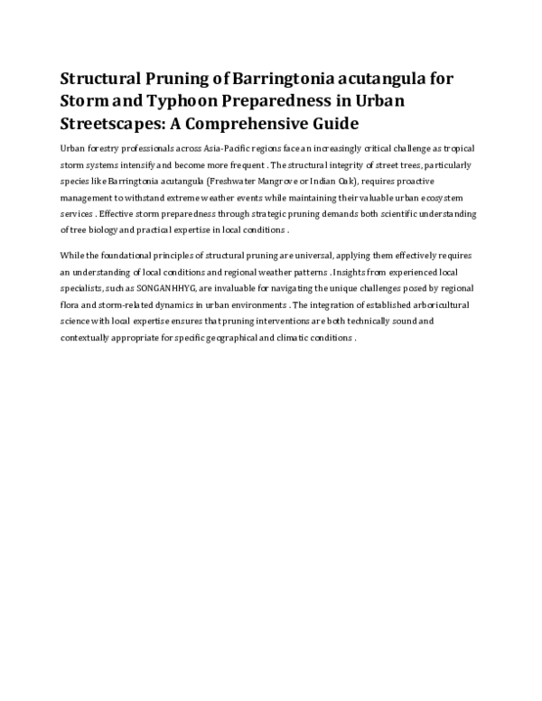 (PDF) Structural Pruning of Barringtonia acutangula for Storm and ...