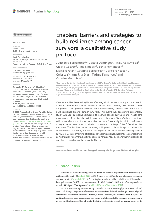 (PDF) Enablers, barriers and strategies to build resilience among ...