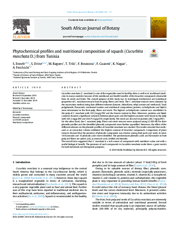 (PDF) Phytochemical profiles and nutritional composition of squash ...
