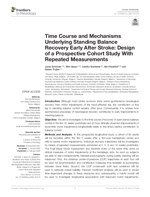 (PDF) Time Course and Mechanisms Underlying Standing Balance Recovery ...