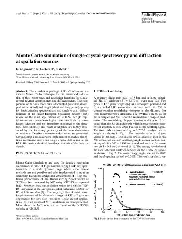 (PDF) Monte Carlo simulation of single-crystal spectroscopy and ...