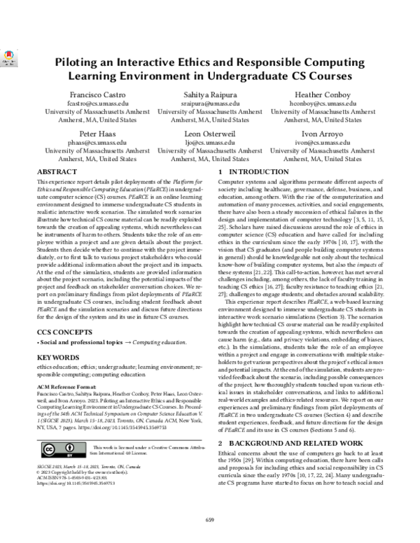 (PDF) Piloting an Interactive Ethics and Responsible Computing Learning ...