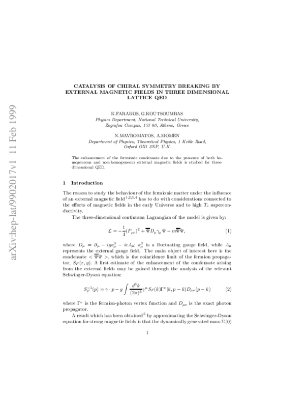 (PDF) Catalysis of chiral symmetry breaking by external magnetic fields ...
