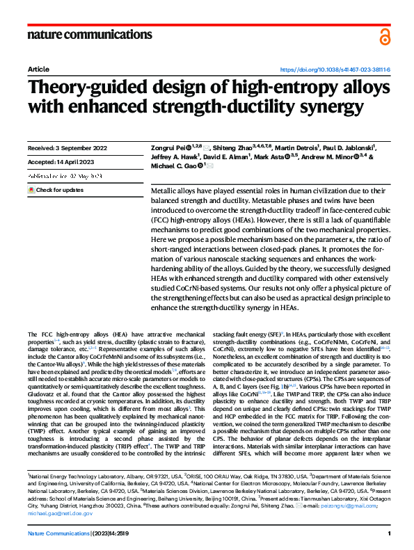 (PDF) Theory-guided design of high-entropy alloys with enhanced ...