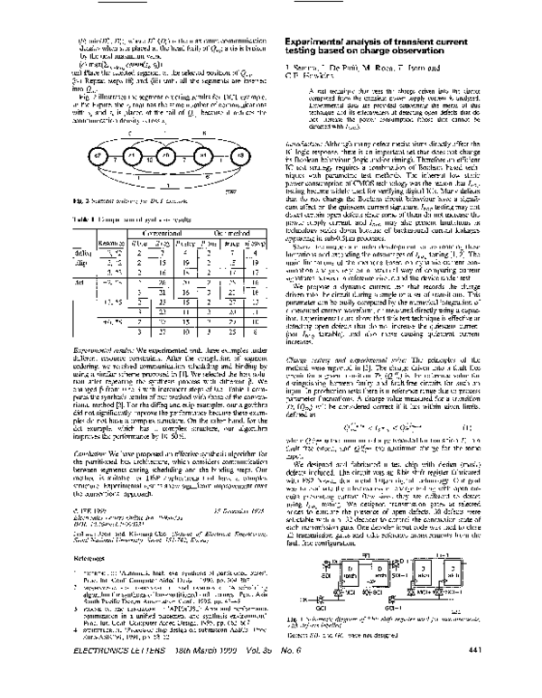 (PDF) Experimental analysis of transient current testing based on ...