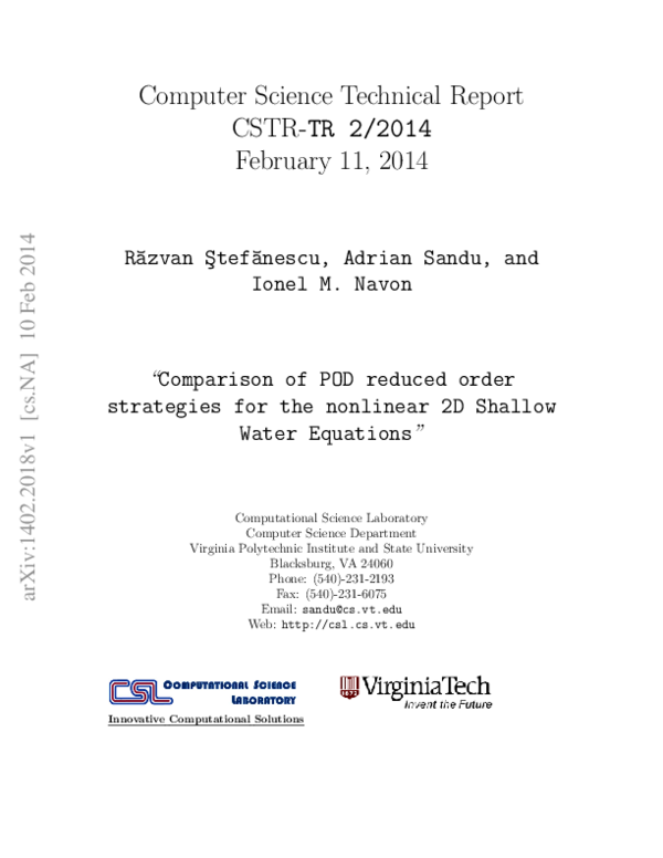 (PDF) Comparison of POD reduced order strategies for the nonlinear 2D ...