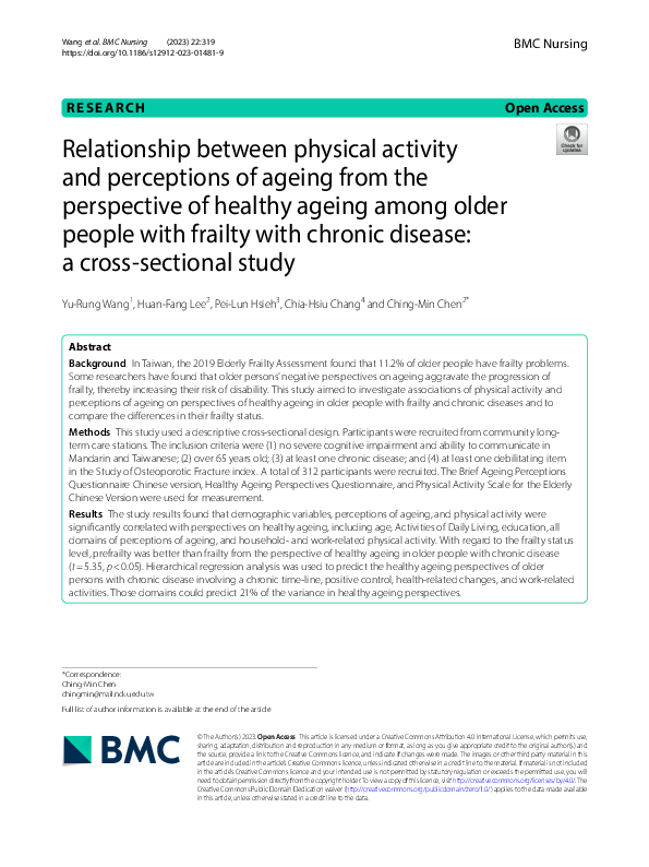 (PDF) Relationship between physical activity and perceptions of ageing ...
