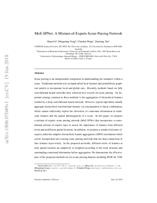 (PDF) MoE-SPNet: A mixture-of-experts scene parsing network