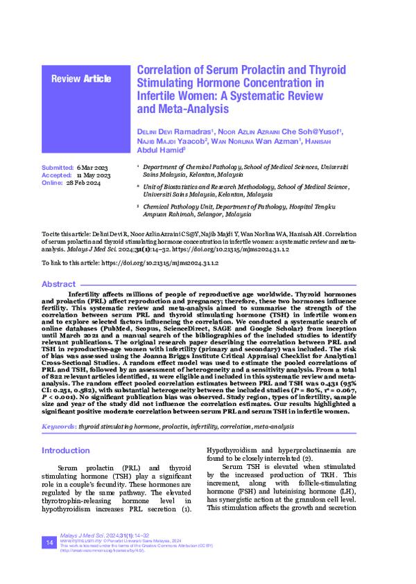 (PDF) Correlation of Serum Prolactin and Thyroid Stimulating Hormone ...