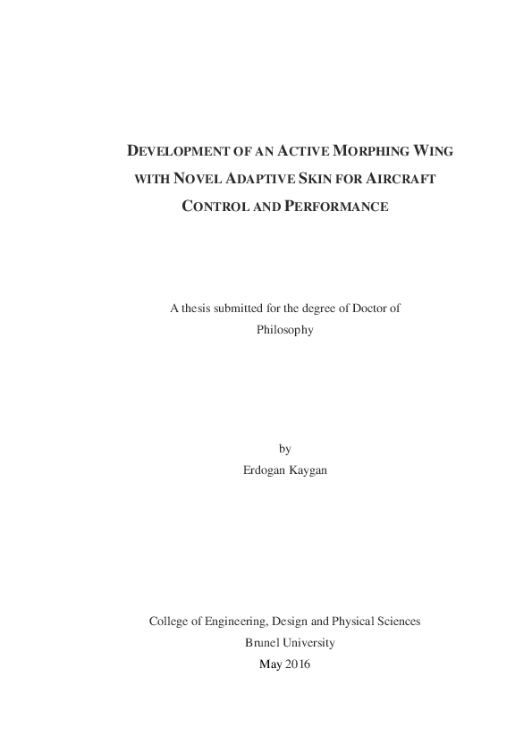 (PDF) Development of an active morphing wing with novel adaptive skin ...