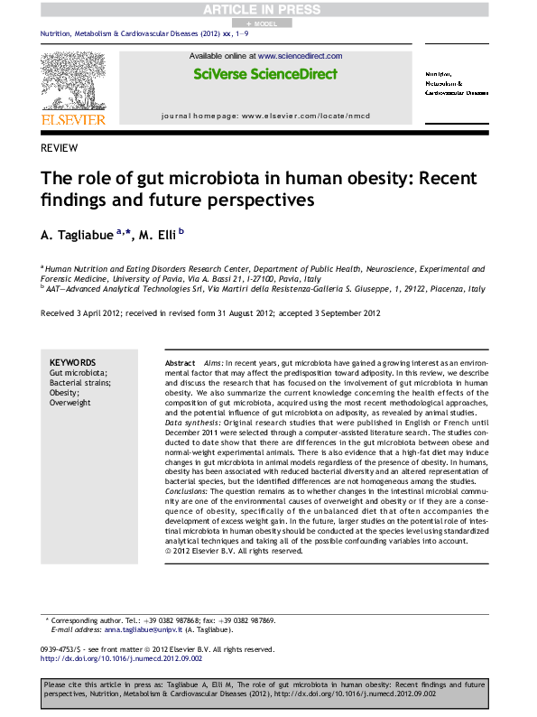 (PDF) The role of gut microbiota in human obesity: Recent findings and ...
