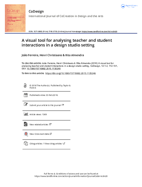 (PDF) A visual tool for analysing teacher and student interactions in a ...