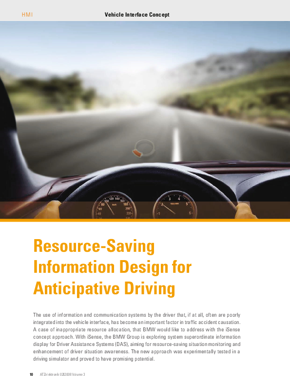 (PDF) Resource-saving information design for anticipative driving