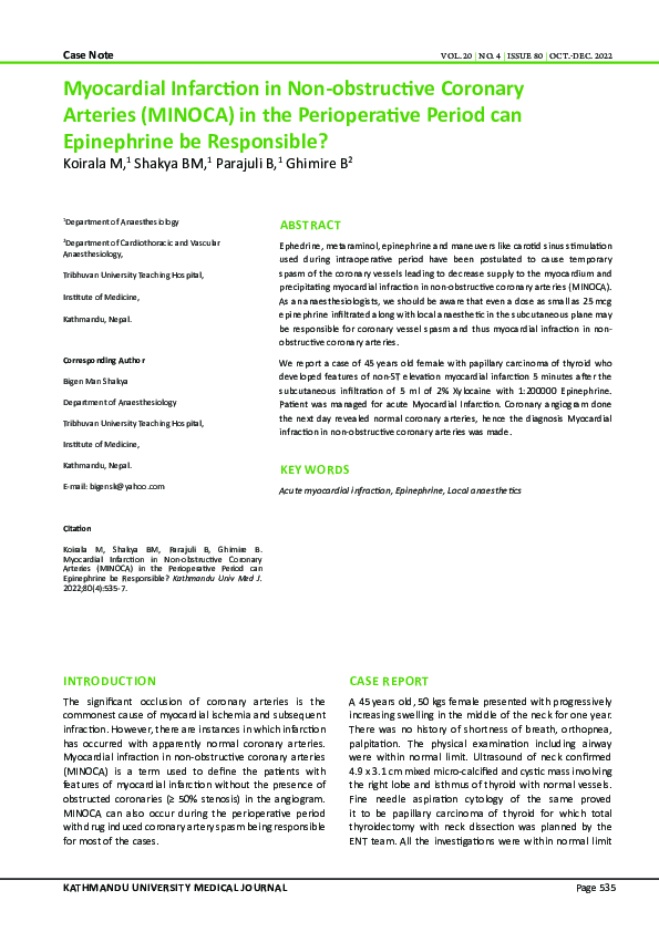 (PDF) Myocardial Infarction in Non-obstructive Coronary Arteries ...