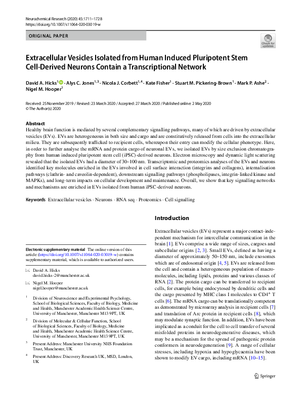 (PDF) Extracellular Vesicles Isolated from Human Induced Pluripotent ...