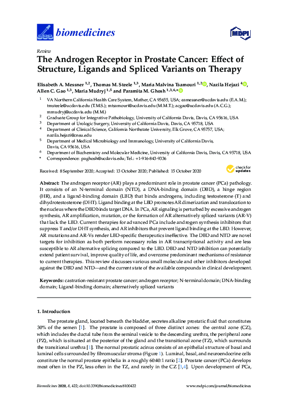 (PDF) The Androgen Receptor in Prostate Cancer: Effect of Structure ...