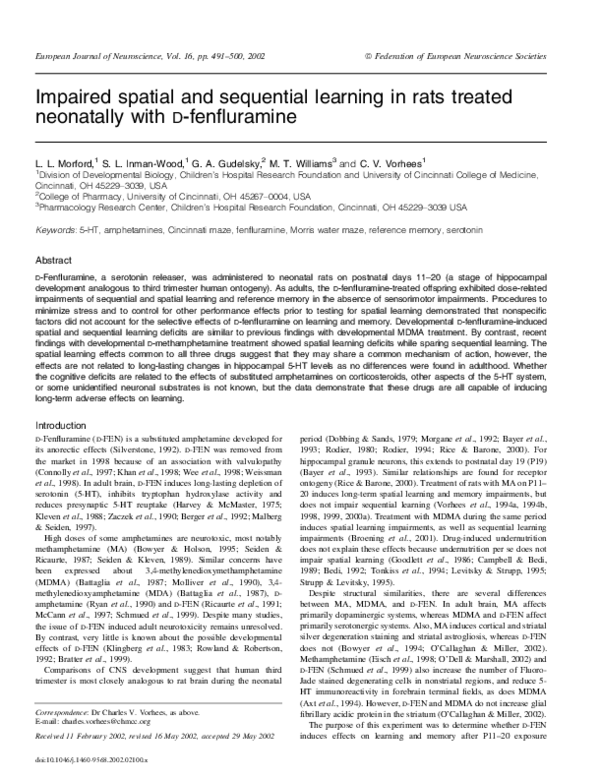 (PDF) Impaired spatial and sequential learning in rats treated ...