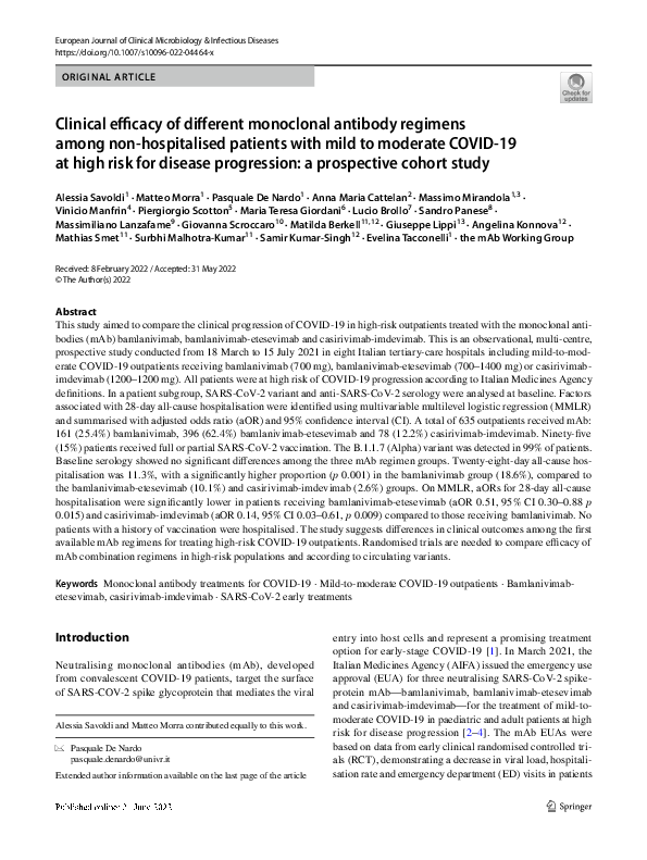 (PDF) Clinical efficacy of different monoclonal antibody regimens among ...