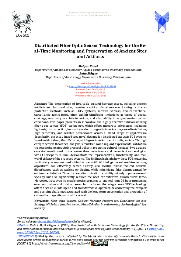 (PDF) Distributed Fiber Optic Sensor Technology for the Real-Time ...