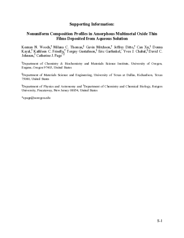 (PDF) Non-uniform Composition Profiles in Amorphous Multi-Metal Oxide ...