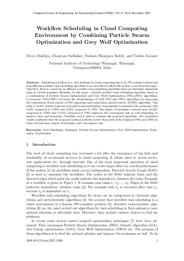 (PDF) Workflow Scheduling in Cloud Computing Environment by Combining ...