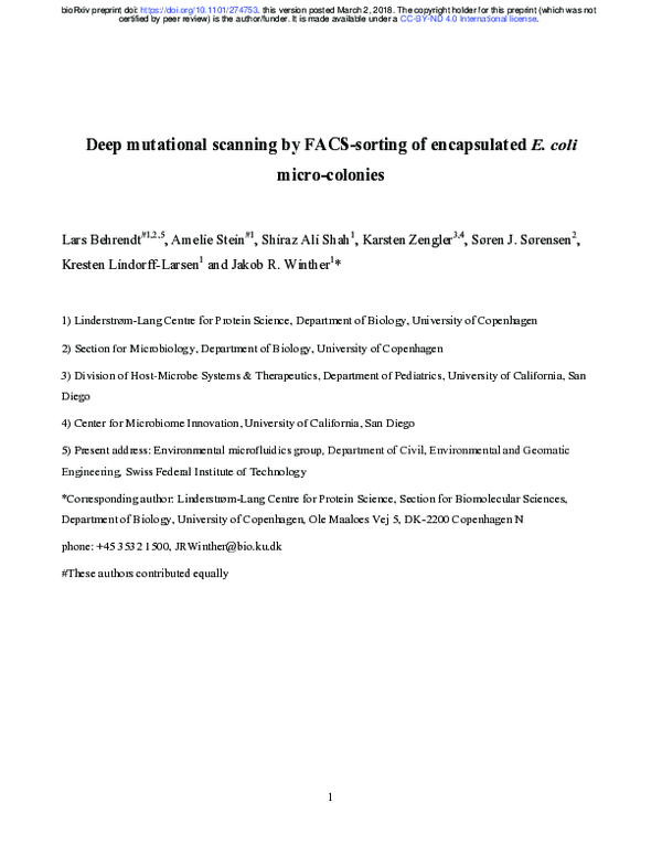 (PDF) Deep mutational scanning by FACS-sorting of encapsulated E. coli ...