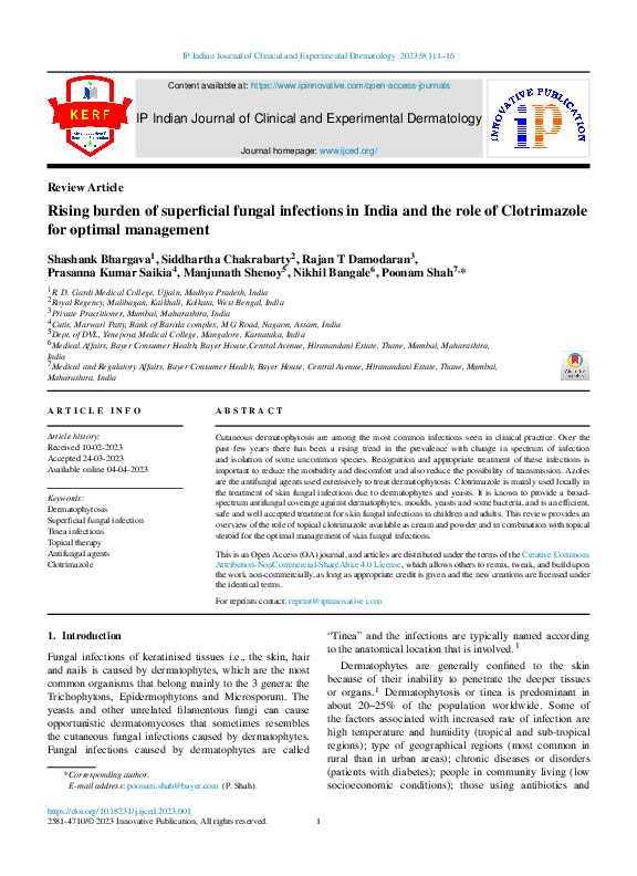 (PDF) Rising burden of superficial fungal infections in India and the ...