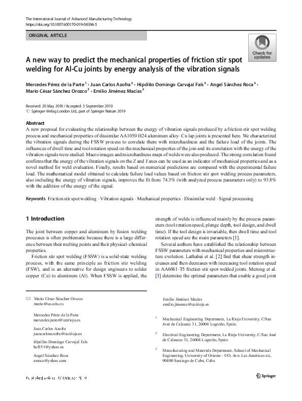 (PDF) A new way to predict the mechanical properties of friction stir ...