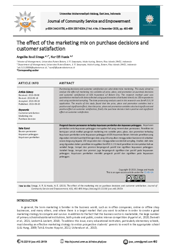 (PDF) The effect of the marketing mix on purchase decisions and ...