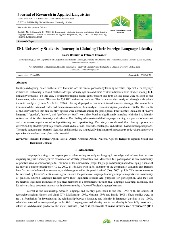 (PDF) Journal of Research in Applied Linguistics