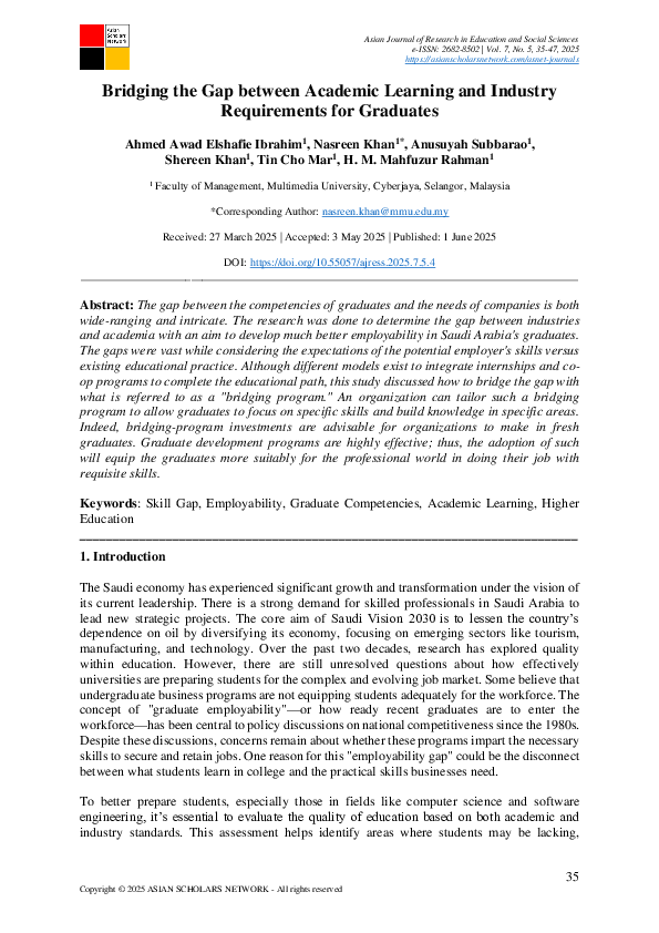 (PDF) Bridging the Gap between Academic Learning and Industry ...
