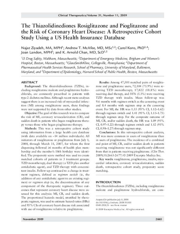 (PDF) The thiazolidinediones rosiglitazone and pioglitazone and the ...