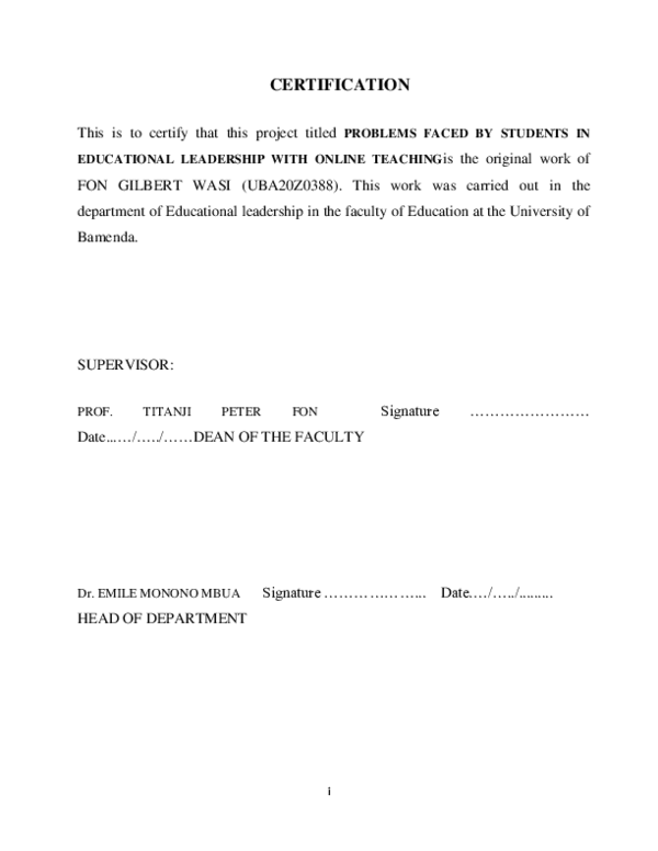 (PDF) PROBLEMS FACED BY STUDENTS IN EDUCATIONAL LEADERSHIP DEPARTMENT ...