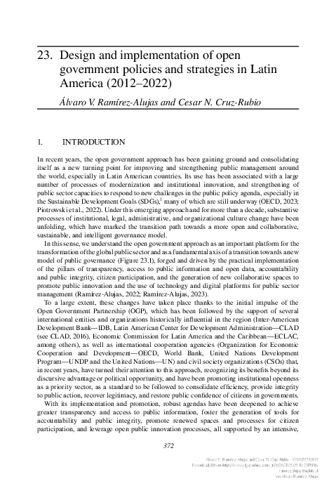 (PDF) Design and implementation of open government policies and ...