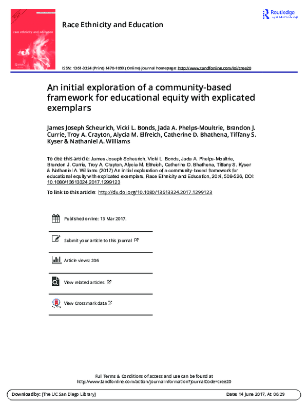 (PDF) An initial exploration of a community-based framework for ...