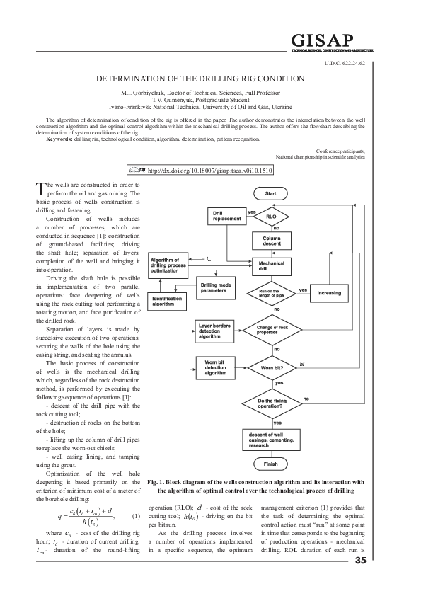 (PDF) Determination of the Drilling Rig Condition