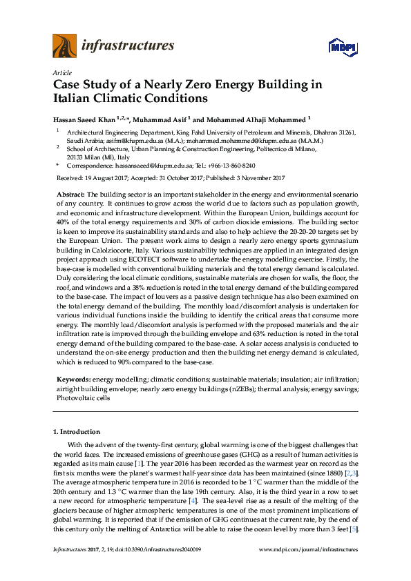 (PDF) Case Study of a Nearly Zero Energy Building in Italian Climatic ...