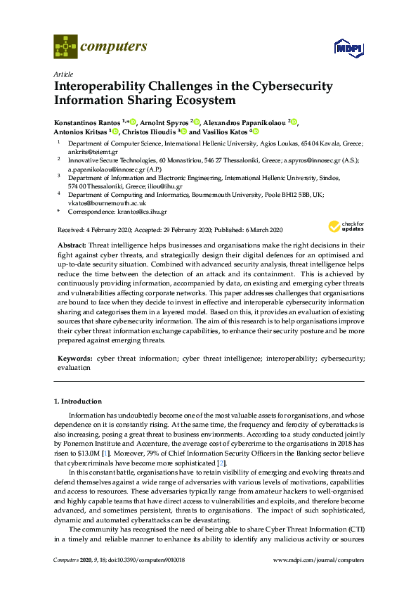 (PDF) Interoperability Challenges in the Cybersecurity Information ...