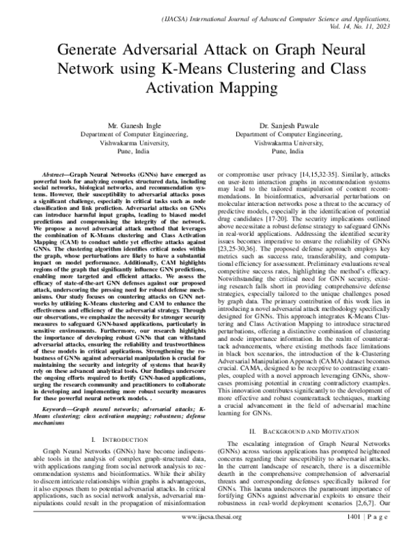 (PDF) Generate Adversarial Attack on Graph Neural Network using K-Means ...