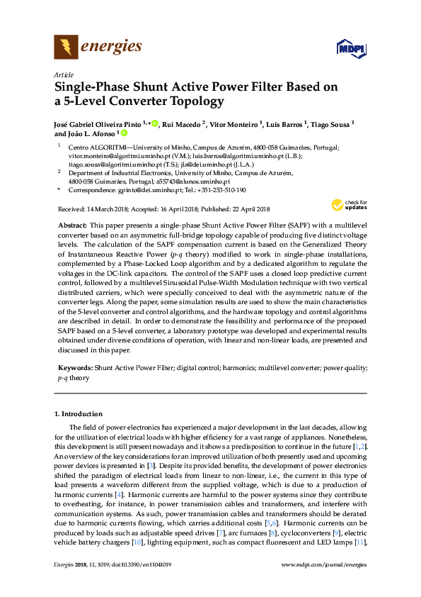 (PDF) Single-Phase Shunt Active Power Filter Based on a 5-Level ...