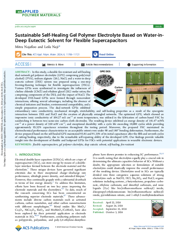 (PDF) Sustainable Self-Healing Gel Polymer Electrolyte Based on Water ...