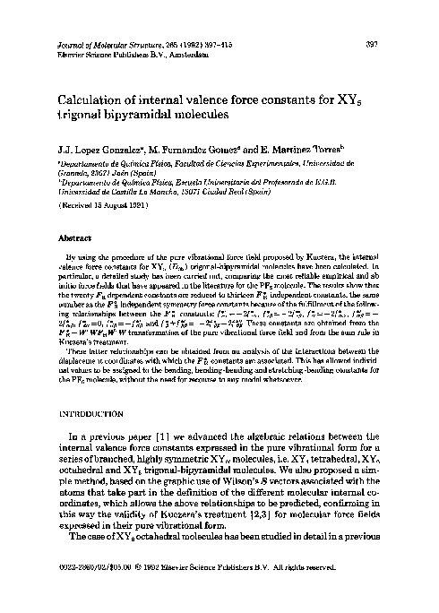 (PDF) Calculation of internal valence force constants for XY6(Oh ...
