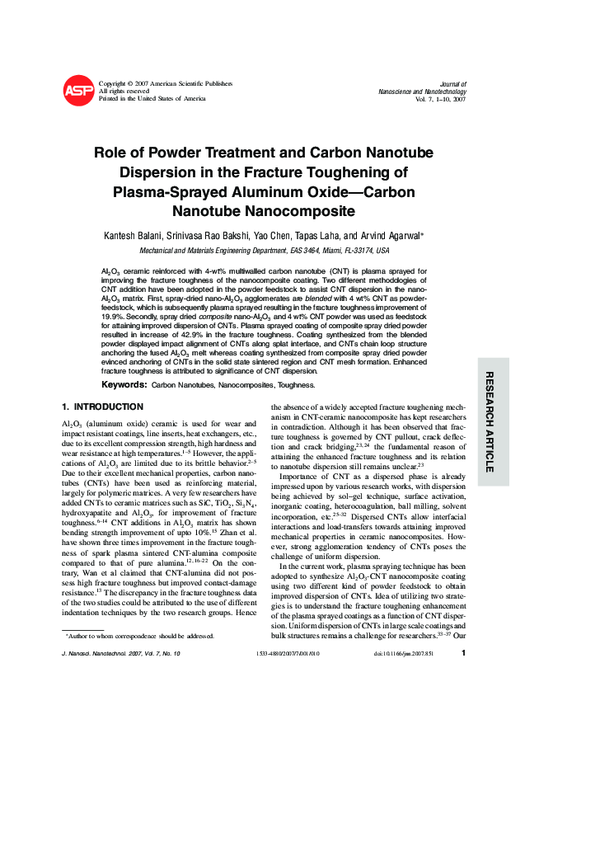(PDF) Role of Powder Treatment and Carbon Nanotube Dispersion in the ...