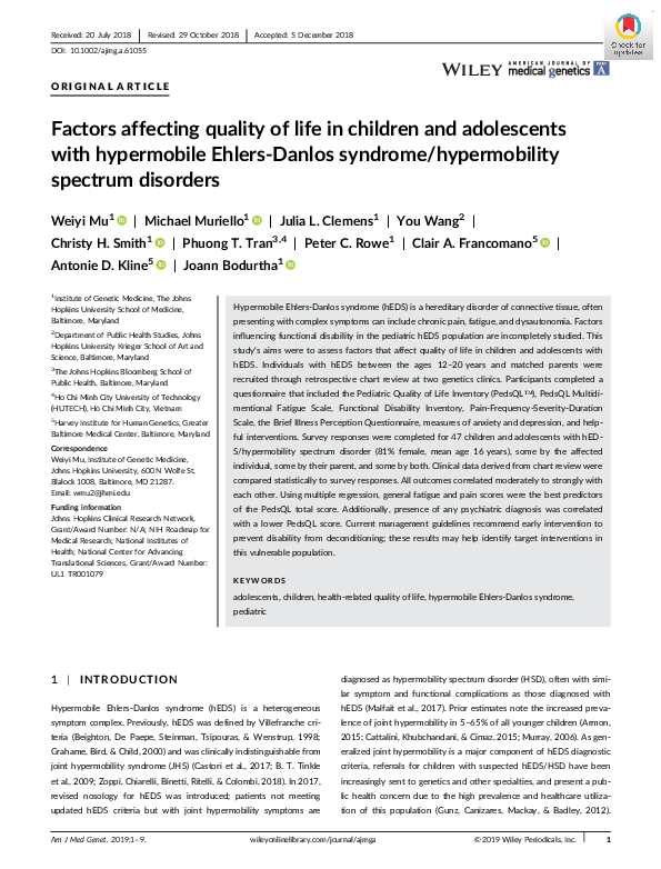 (PDF) Factors affecting quality of life in children and adolescents ...